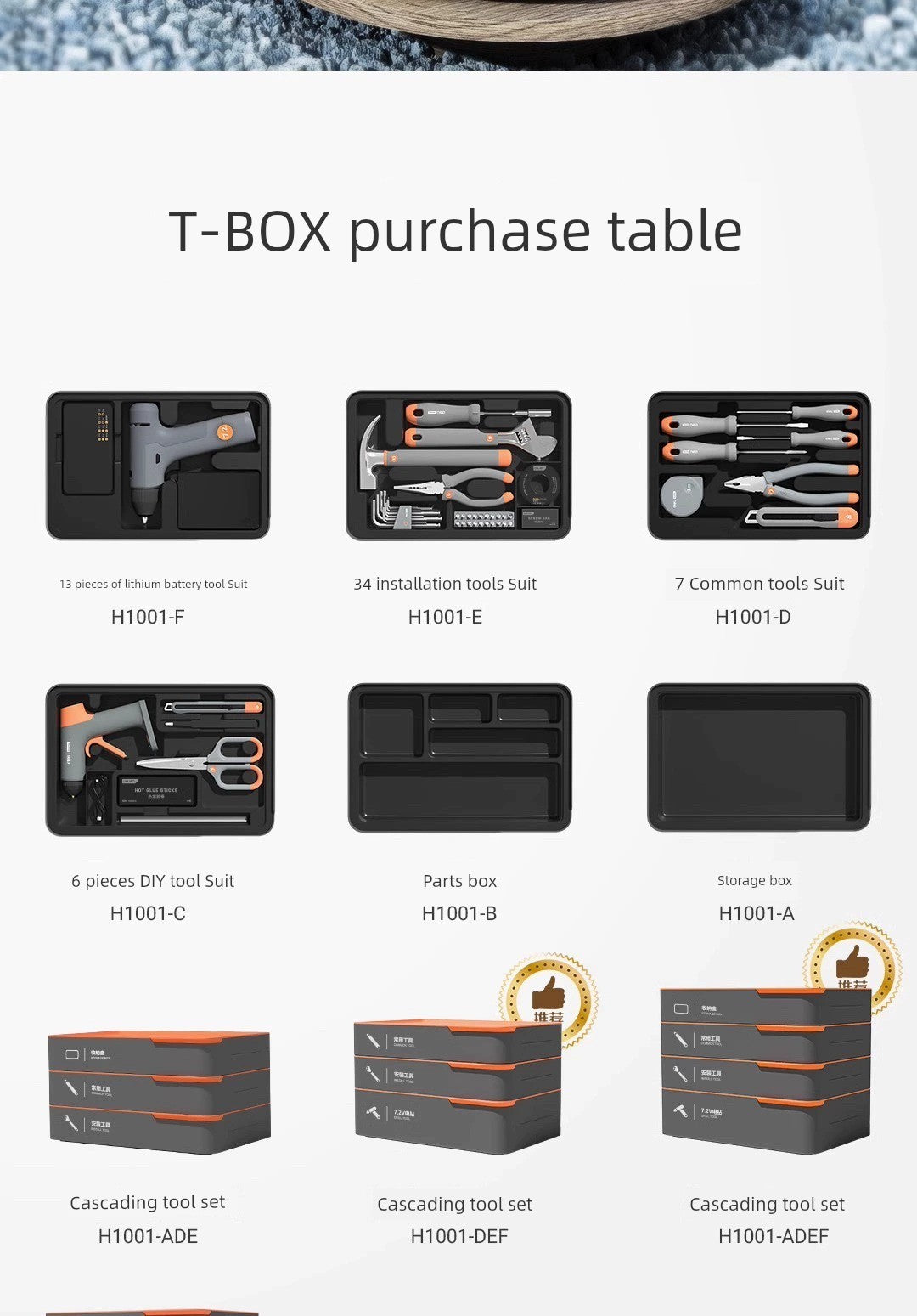 Deli Home Daily For Home Wire Cutter Hammer Lithium Electric Drill Emergency Repair Multifunctional Suit Tool H1001