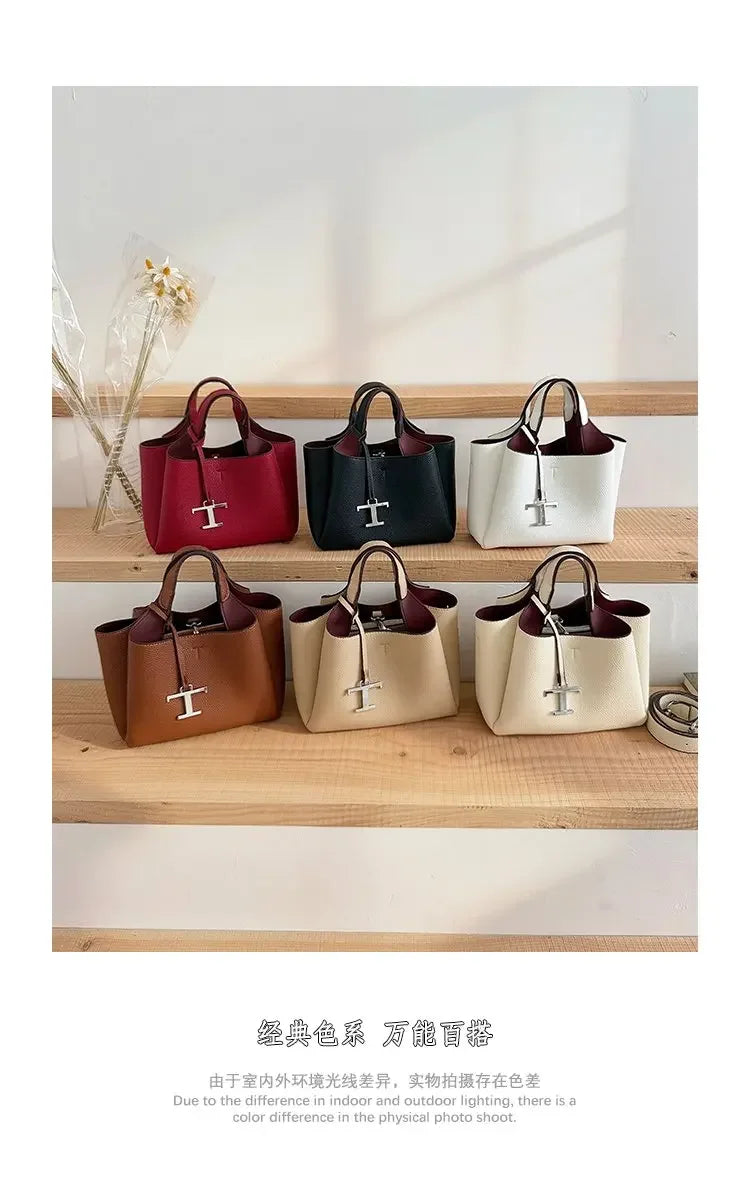 Unique High-End Leather Diaper Bag: Elegant Crossbody Messenger Bag For Women With Vintage Designer Look And Large Capacity