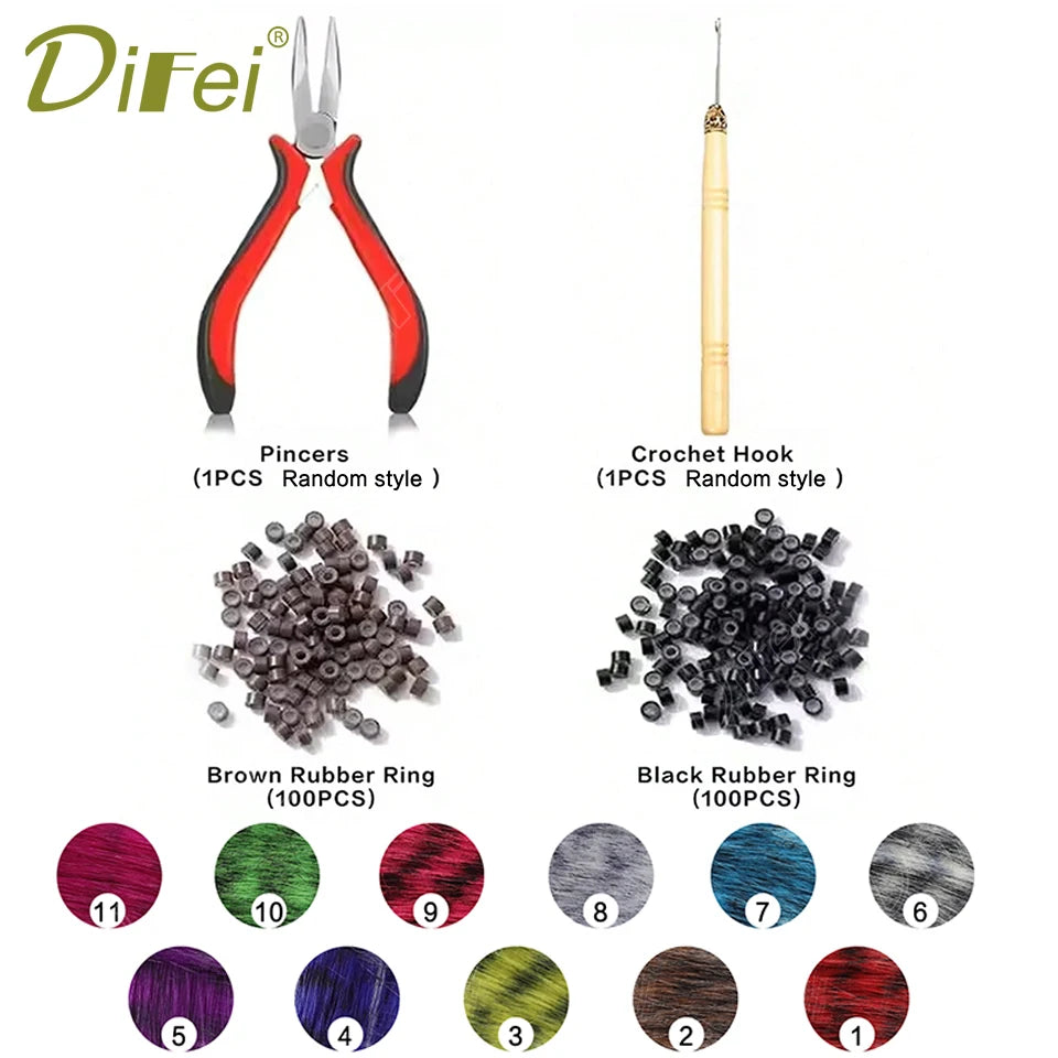 Synthetic Wig Extensions for Women 10 Strands/Pack Colorful Feather Hair Extensions Wig Accessories Suitable for Daily Wear