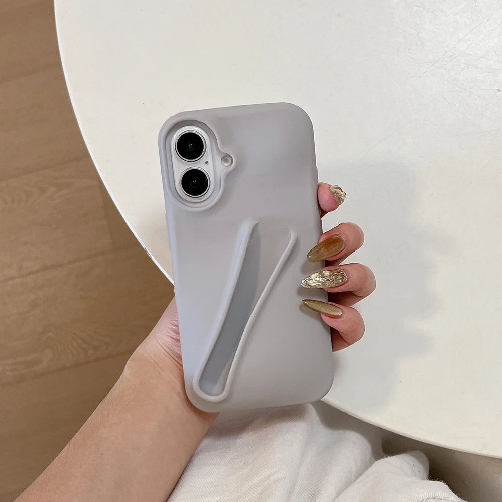 INS Lipstick Silicone Phone Case For iPhone 11 Funda iPhone 13 16 Pro Max 15 14 13 12 16 Plus Portable Lip Gloss Holder Cover