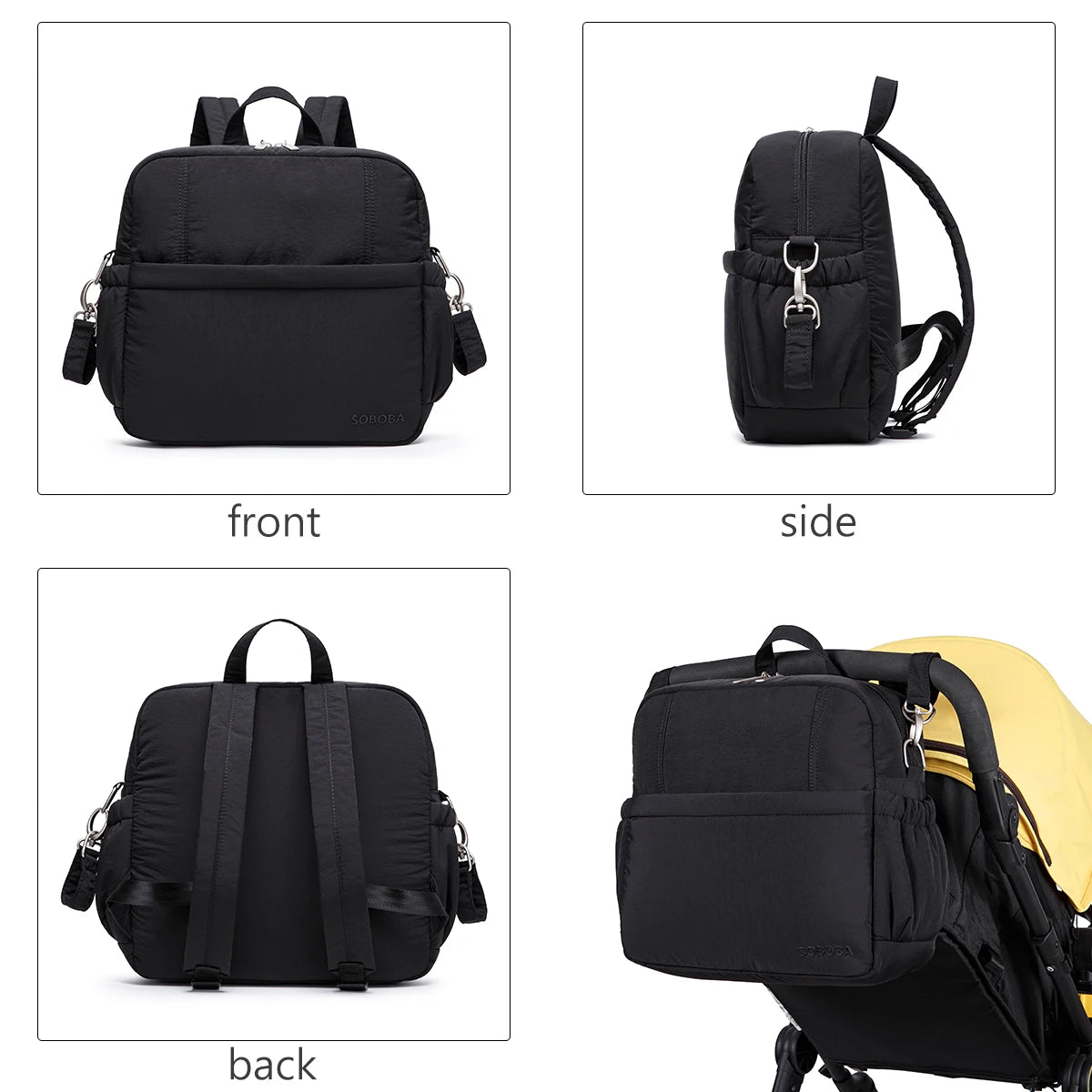 Large Capacity Diaper Bag Backpack Multifunctional Mommy Nappy Travelling Bag Baby Care Backpack with Stroller Straps