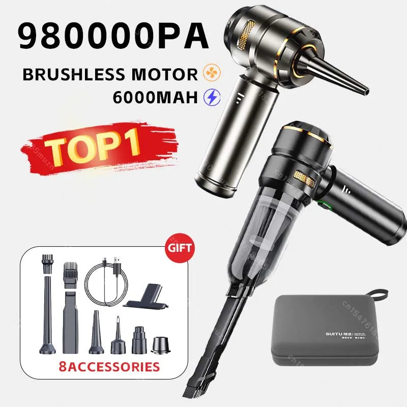 Car Vacuum Cleaner High Power Portable Handheld Wireless Brushless Motor Cleaning Machine Powerful Air Duster for Home Appliance