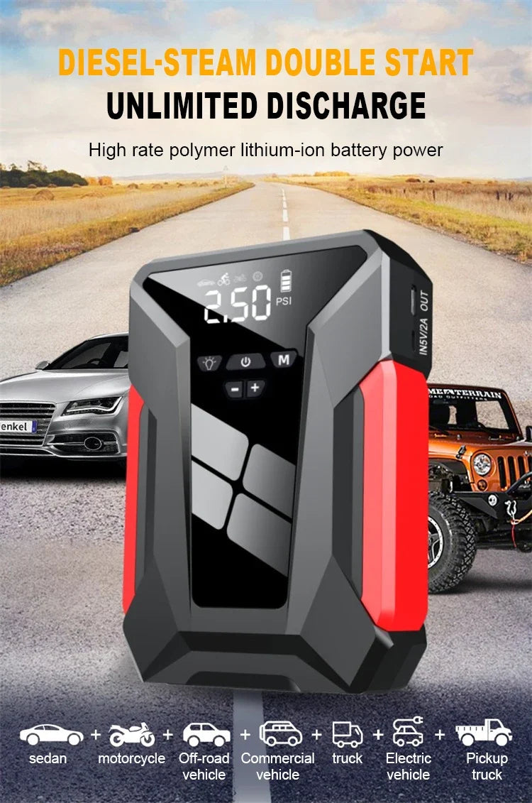 Car Jump Starter Starting Device Battery Power Bank 12V38000mAh Jumpstarter Auto Buster Emergency Booster Car Charger Jump Start