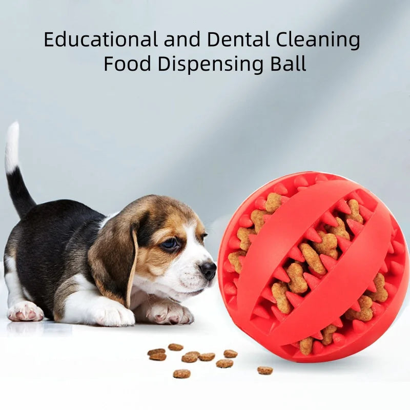 Pet Food Treat Feeder Dog Ball Nontoxic Bite Resistant Interactive Chew Toy Teeth Cleaning Ball Indoor Outdoor Cat Playing Toy