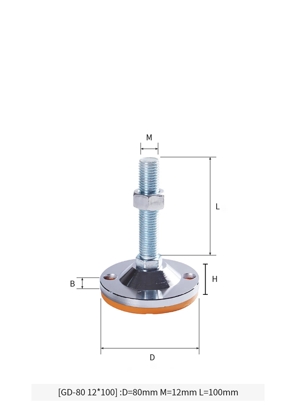40 50 60 Heavy Metal Foot Cup/Fixed Foundation Screw/Adjustable Foot/Anti Slip Shock Absorber Support Foot M8 M10 M12 M14 M16