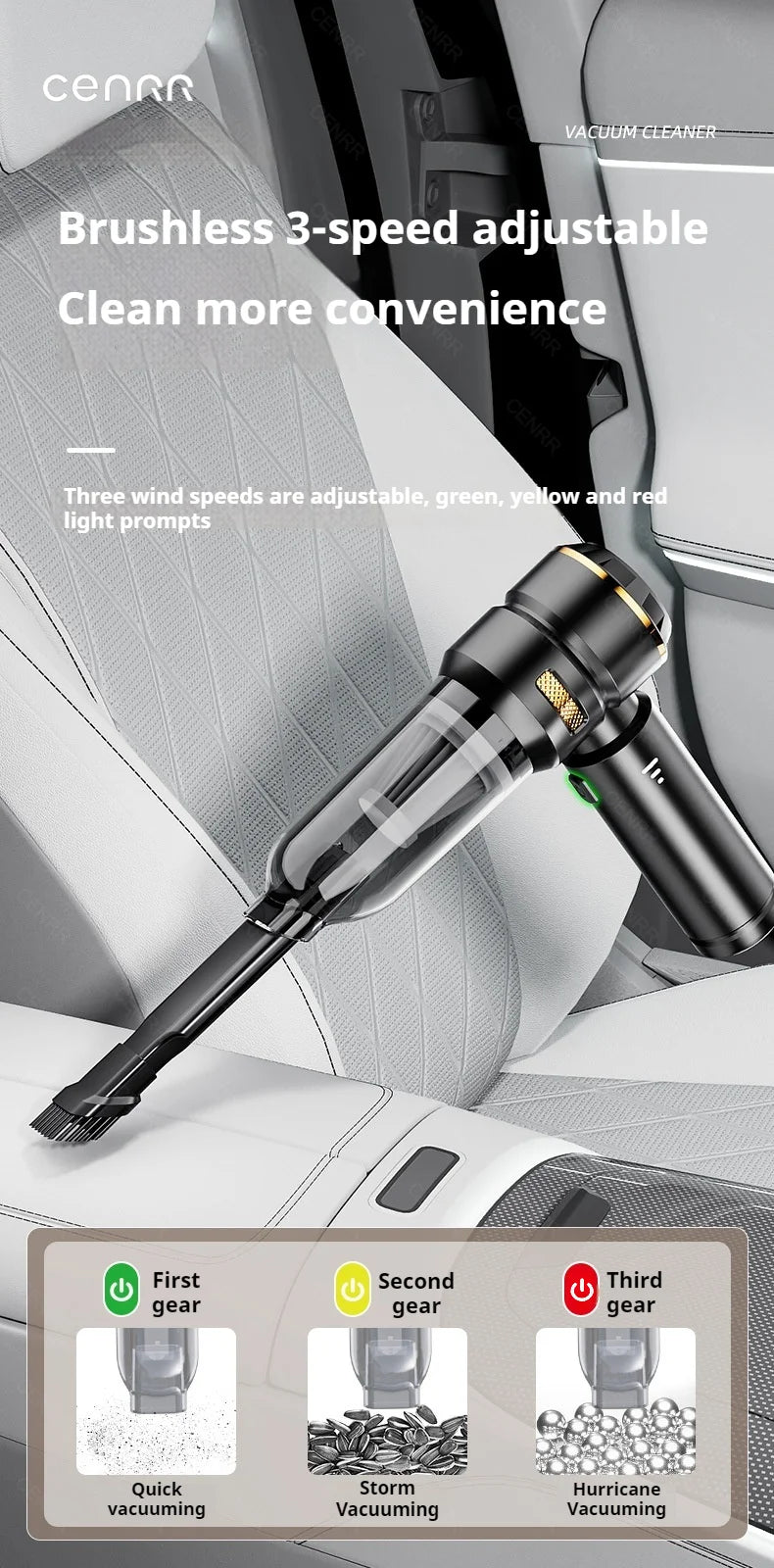 CENRR 998000PA Car Vacuum Cleaner Powerful Portable HandHeld Vacuum Cleaner For Car Wireless Cleaner Robot Car Accessories