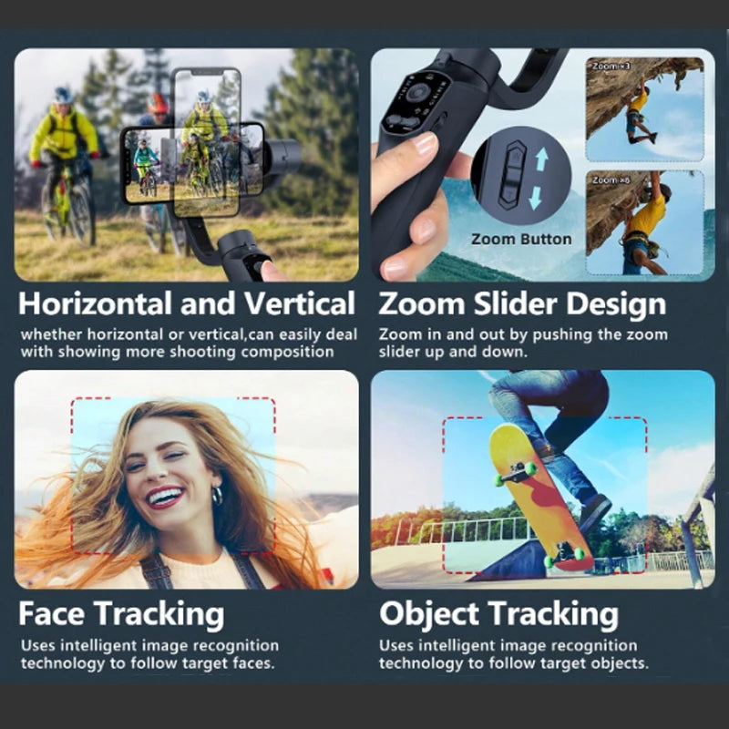 F10 Pro handheld 3-axis Mobile gimbal handy stabilizer for cell phone holder real-time tracking stabilizzatore smartphone Selfie