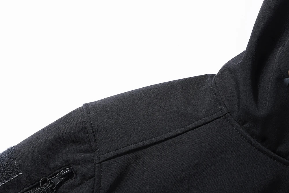 Men's hooded tactical jacket for autumn and winter outdoor windproof waterproof warm hiking camping and fishing durable jacket