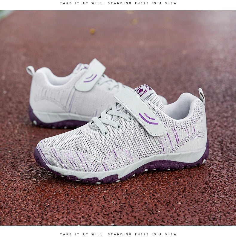 2024 Womens Dance Ladies Sport Shoes Breathable Walking Mesh Flat Shoes Woman White Sneakers Women Tenis Feminino Female Shoes