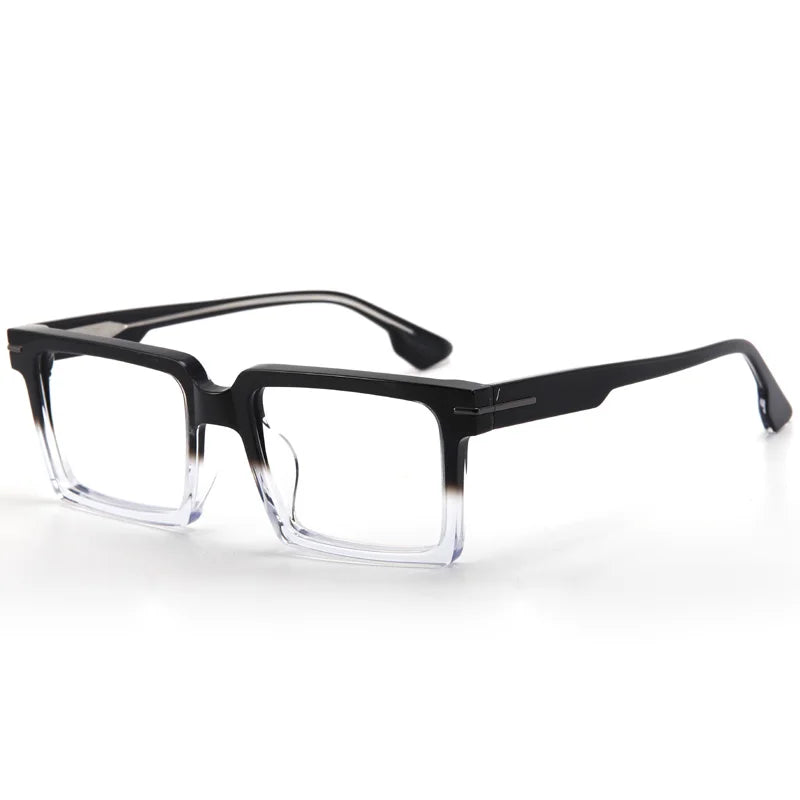 Large Size Acetate Men Eyeglasses Frame Rectangle Myopia Optical Prescription Glasse Trending Stijlen Italy Retro Luxury Eyewear