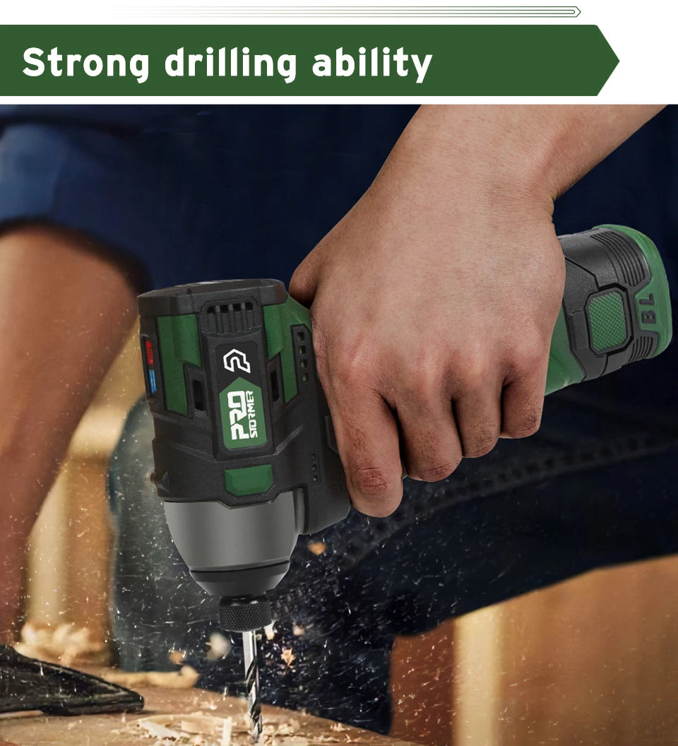 140NM Brushless Electric Screwdriver 17V Cordless Drill Screw 1500mAh Battery Rechargeable Hexagon Power Tools by PROSTORMER