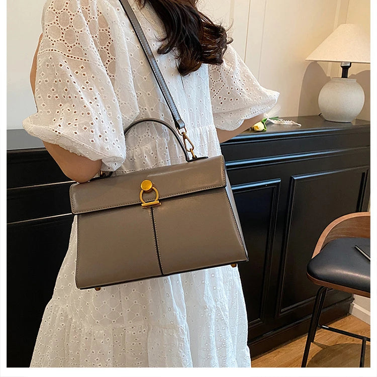 2025 New Classic Style Solid PU Square Shoulder & Crossbody Bags High Quality Sense of Luxury Simple Commute Handbags for Women