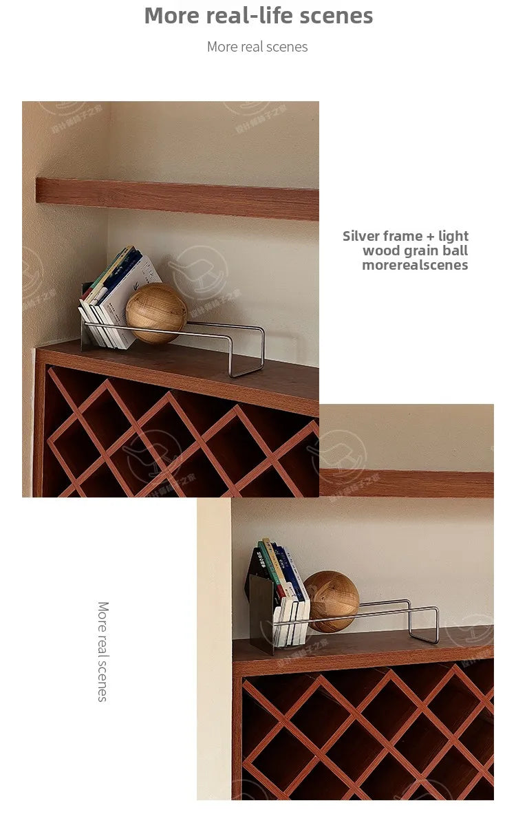 Bauhaus Creative Bookshelf Solid Wood Ball-Bearing Magazine Holder Mid-Century Modern Desk Organizer Artistic Home Display shelf