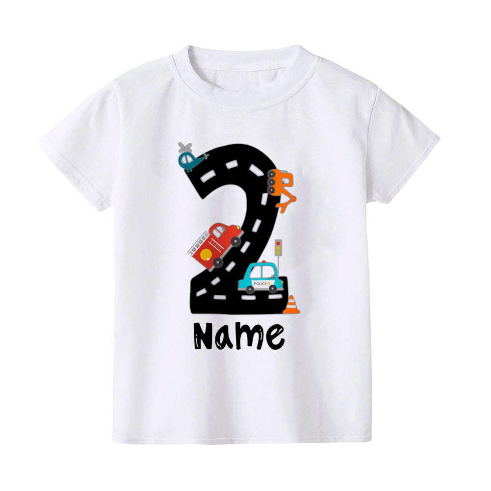 Personalized Construction Birthday Shirt Boy Clothes Custom Name Kid Vehicle Tshirt Kid Birthday Party Gift Children Shirts