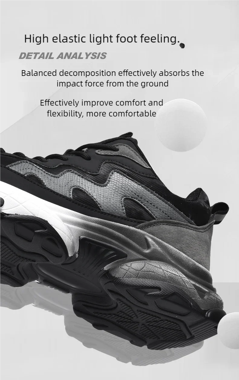 Sports shoes men's four season casual fashion outdoor thick sole breathable comfortable anti slip wear-resistant casual sneakers