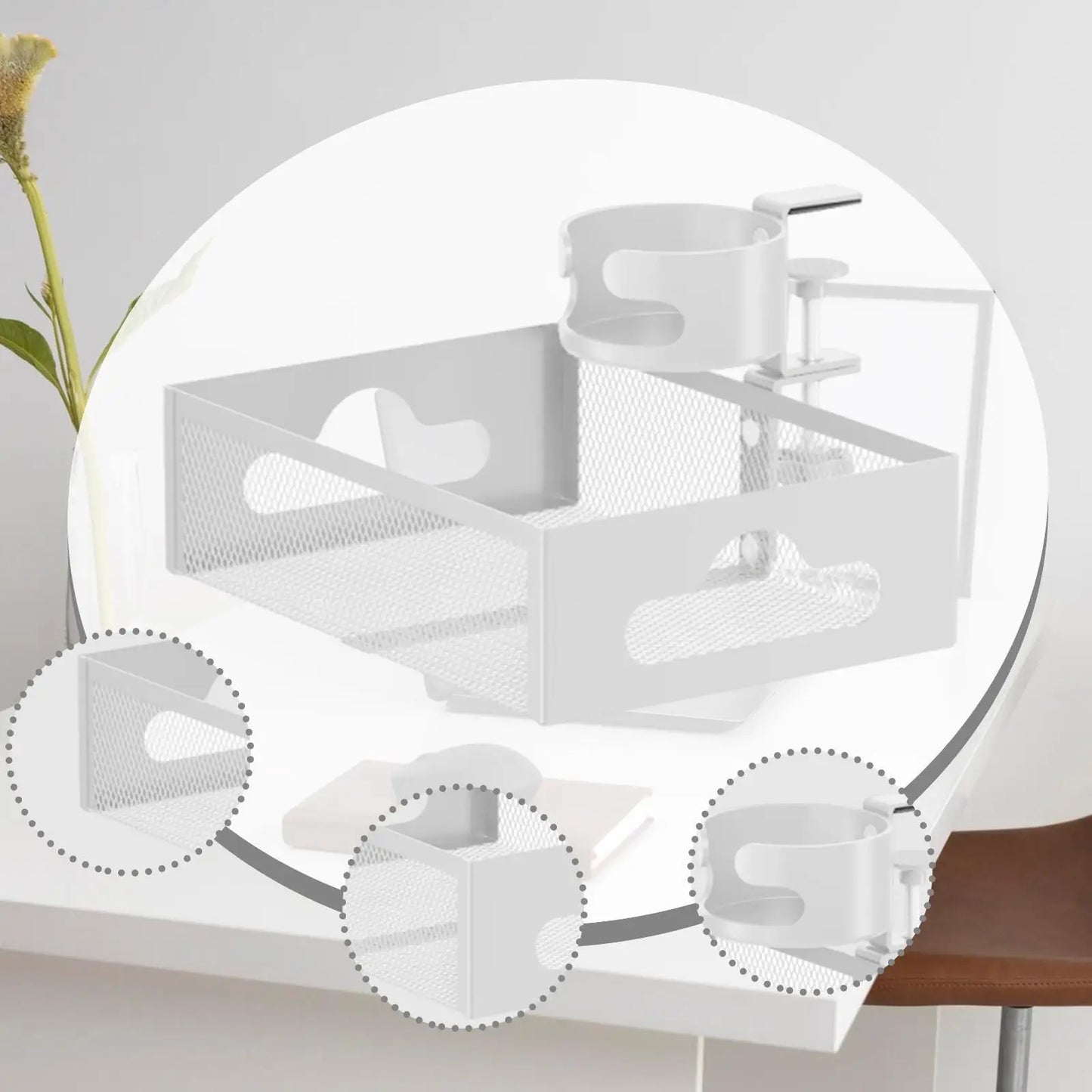Under Desk Organizer Under Desk Drawer Multi-Purpose No Drilling Space Saving