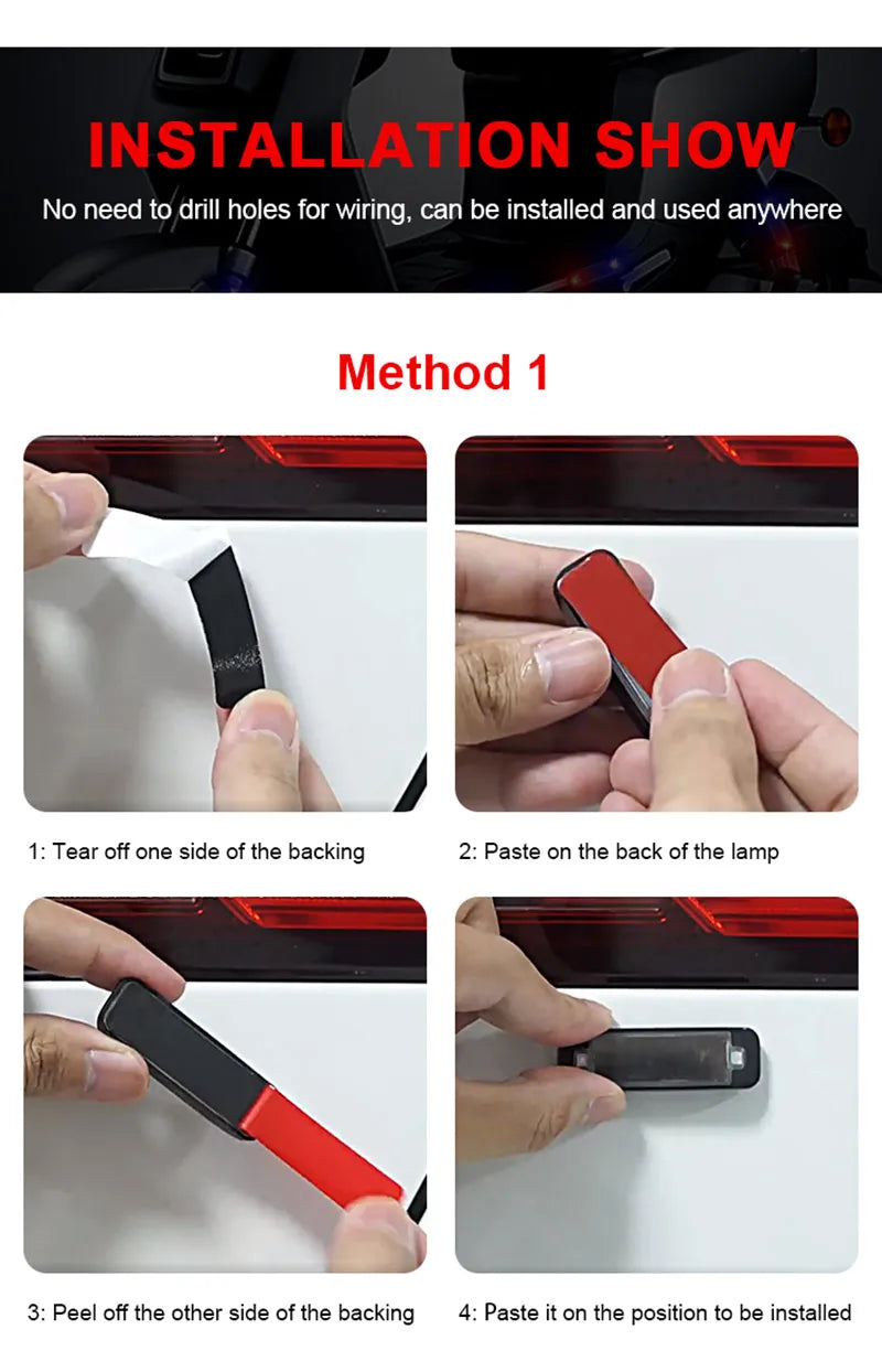 1PC Solar Powered Warning Light Anti-Theft Alarm LED Light Flashing Indicator Strobe Red Blue LED Lamp for Car Motorcycles Bike