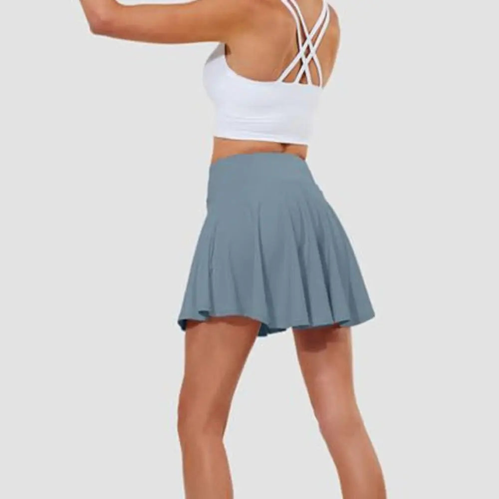 Pleated Tennis Skirts Tummy Control with Shorts Pockets Golf Skorts Moisture Wickin Built-in Shorts Running Skirts