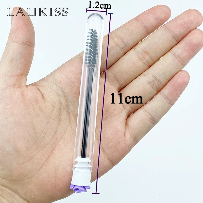 Customized Logo Eyebrow Brush Tube Reusable Eyelash Brush Dust-Proof Mascara Applicators Makeup Brush 50/100pcs LAUKISS