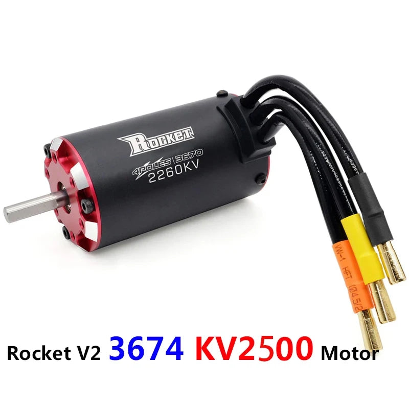 Surpass Hobby Rocket V2 3650 3660 3665 3670 3674 Waterproof Brushless Motor For 1/8 1/10 1/12 1/16 RC Car Racing Truck Traxxas
