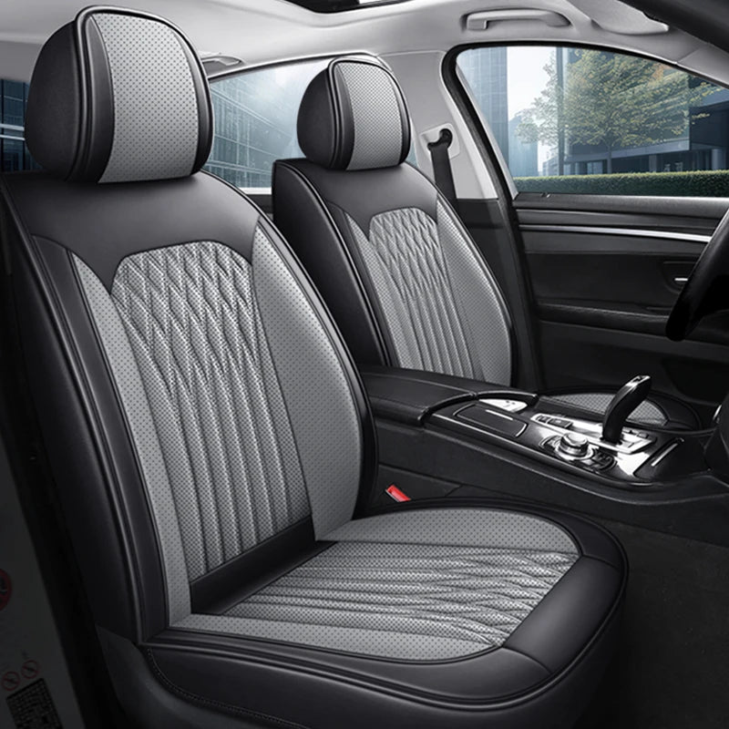 Single Front Car Seat Cover, Full-Wrap Design, Breathable Perforated PU Leather, Universal Fit for Most Sedans, Trucks & SUVs