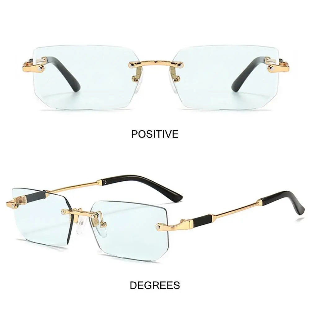 Trendy Rimless Rectangle Sunglasses Personalized Jelly Colored Frameless Sun Glasses Retro Shades Fashion Travel UV400 Eyewear