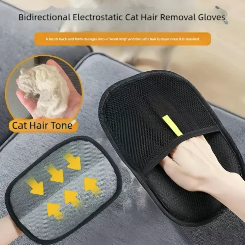 Pet Hair Removal Gloves Double-sided Static Cleaning Grooming Glove Reusable Sofa Carpets Cat Dog Hair Mitts Tool 1~100PCS