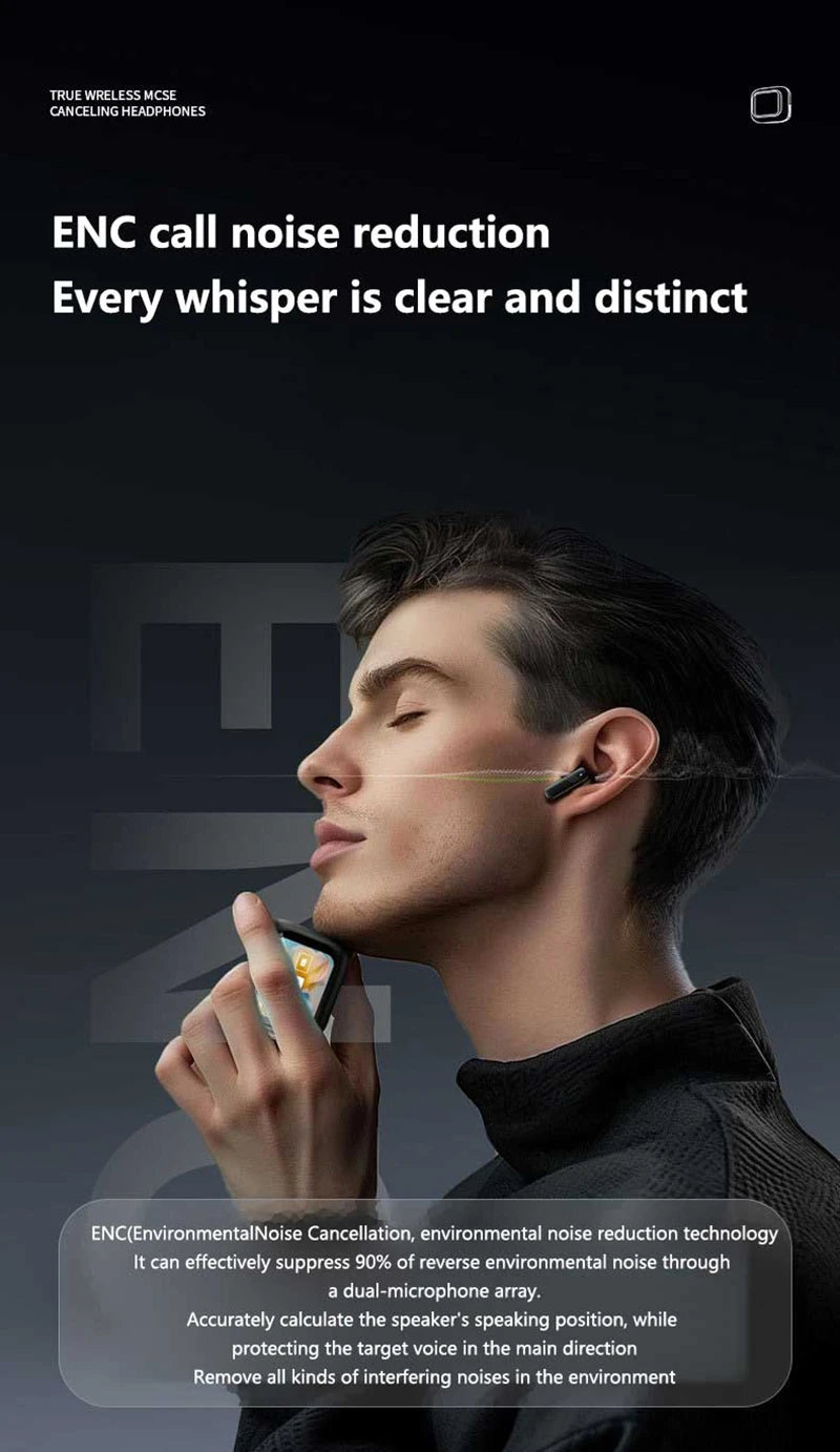 Xiaomi Full In Touch Screen Headphone ANC ENC LX10 Bluetooth 5.4 Noise Cancelling Earphone Wireless In Ear Earbuds With Mic New
