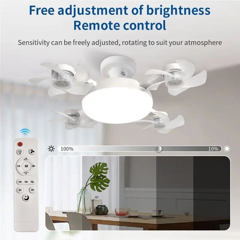 KEOL-Drone Design Fan Light 2-In-1 Ceiling Fan Light 60W Remote Control For Living Room For Entrance Hall Family Corridor