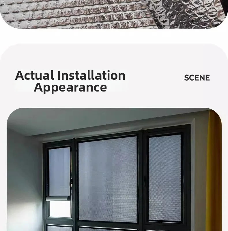 Double Sided Aluminum Foil Sun Block Curtain Retractable Heat Insulation Roller Blind Anti-UV Heat Insulation Window Sunscreen