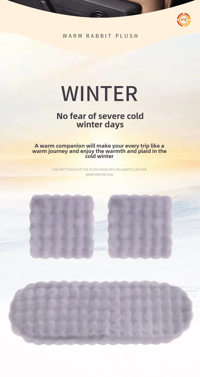 Universal Winter Car Seat Cushion Imitation Rabbit Fur Car Seat Cover Thick Plush Soft and Warm  Plush Car Seat Cushion