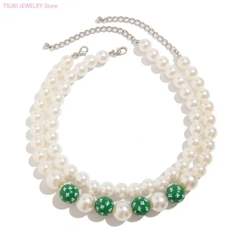 62KE Elegant Wedding Bridal Party Jewelry Adornment Beautiful Beaded Necklace Jewelry