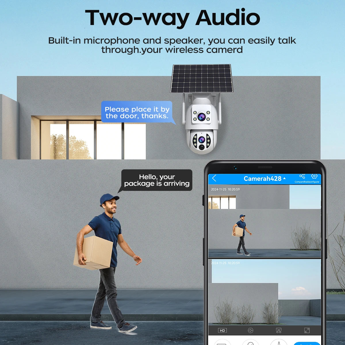 JOOAN 4K Solar Security Camera Wireless Outdoor Dual Lens Solar IP Camera PIR Color Night Vision Auto Tracking Battery CCTV Cam