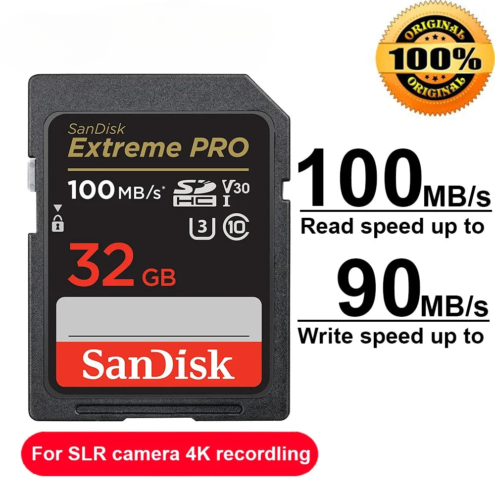 Original Extreme PRO U3 4K 6K 8K C10 V30 V60 V90 SDHC Memory Card SD UHD Video SDXC sd Card UHS-I UHS-II for SLR 3D Canon Camera