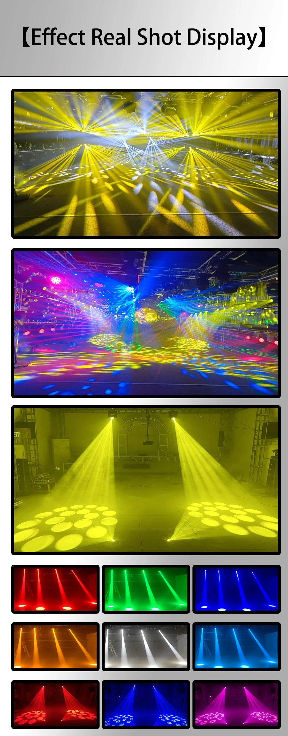 YUER Mini LED Moving Head 150W Beam Spot 18 Rotating Prisms Dmx Stage Effect Light Disco Dj Bar Wedding Club Music Party Indoor