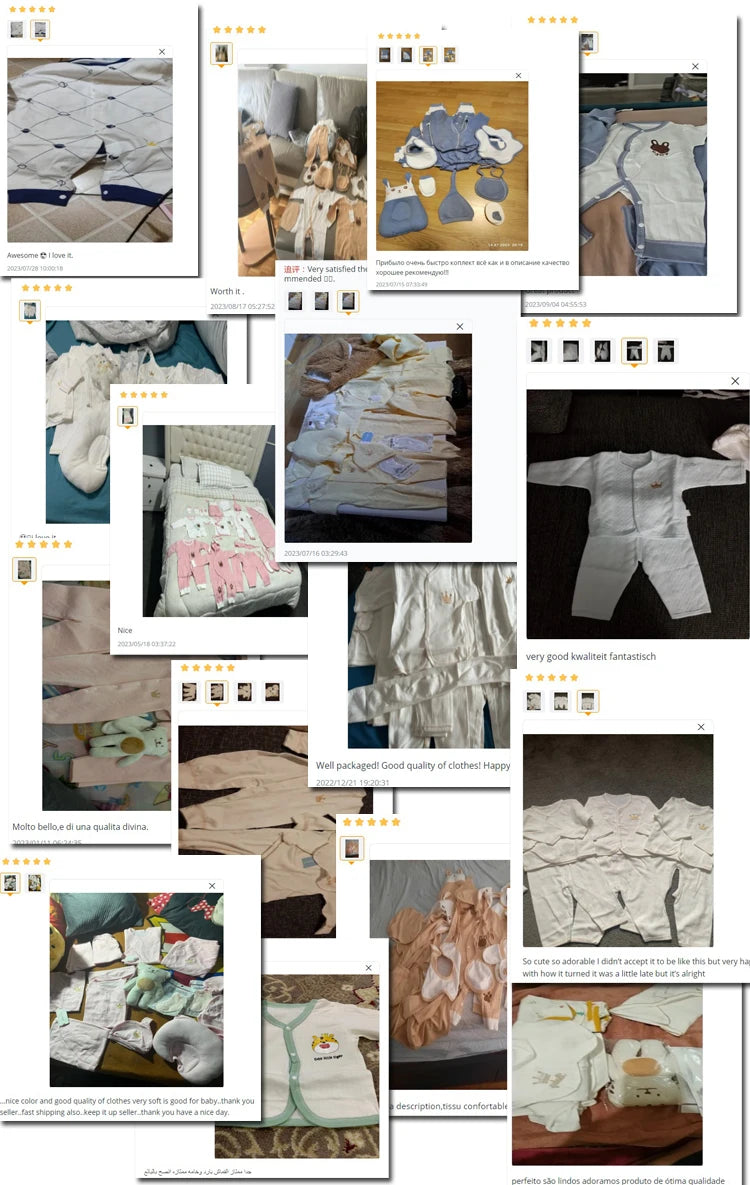 Newborn Baby Clothing 15/18/20 Pieces/0-3Months 100%Cotton Kids Clothes Suit Unisex Infant Boys Girls Clothing Set Without Box