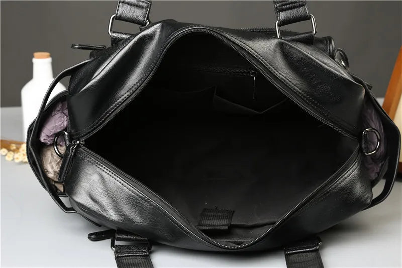 Luxury Crossbody Bags Men Handbag Large Capacity Travel Tote Soft PU Leather Business Men's Crossbody Bag Shoulder Messenger Bag