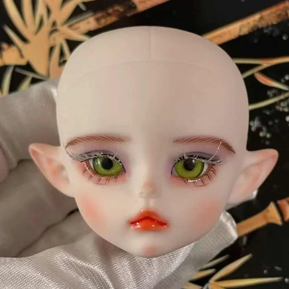 Cute 1/6 BJD Doll Head Handmade Elf Makeup Dolls White Eyelash 30cm Doll Kids Toy Gift Dolls for Girls