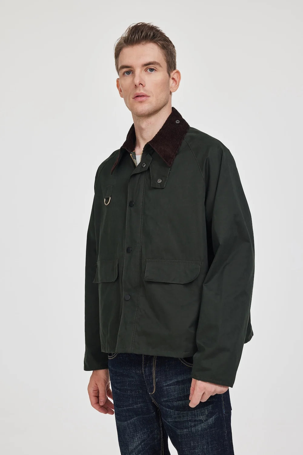 Cropped Canvas Un-wax Sl Spey Vintage Safari Olive Sage Green Outdoor Fishing Windbreaker Utility Tactical Hunting Coat For Men