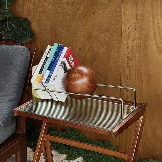 Bauhaus Creative Bookshelf Solid Wood Ball-Bearing Magazine Holder Mid-Century Modern Desk Organizer Artistic Home Display shelf