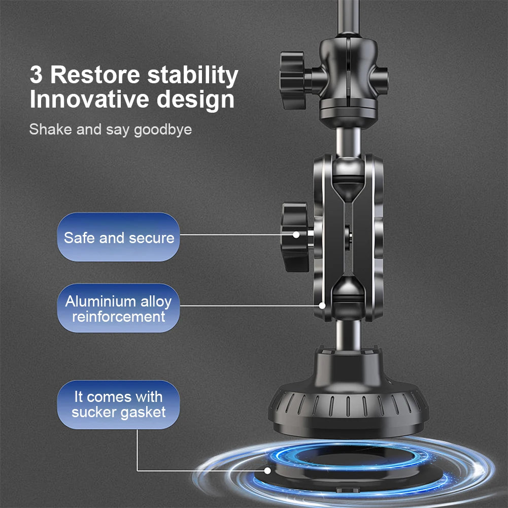 Car Phone Holder Strong Suction Cell Phone Mount 360° Rotation Cell Phone Holder Adjustable for Car Window Windshield