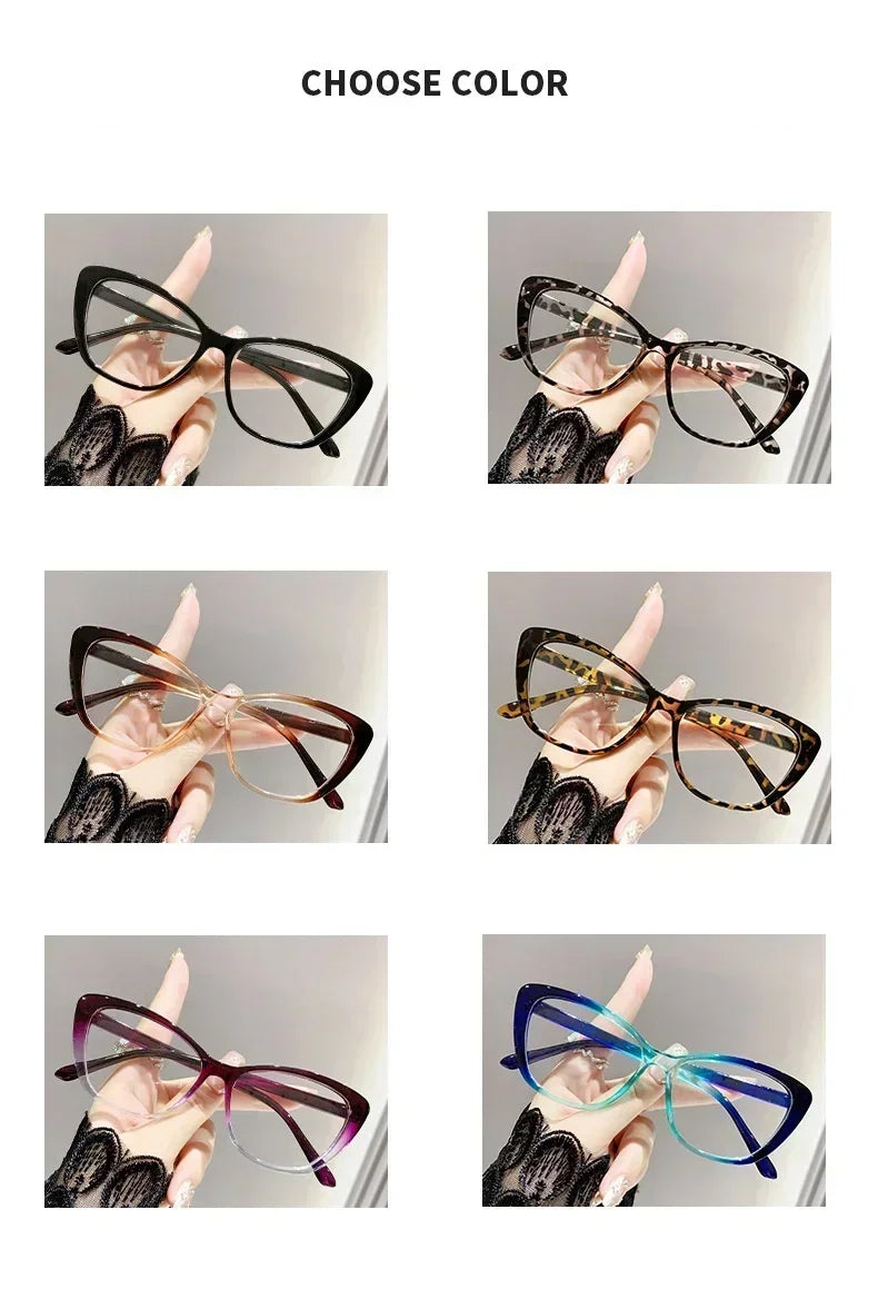 Fashion Ladies Reading Glasses Women Men Trendy Luxury Design Presbyopia Eyeglasses Cat Eye Anti-blue Light Eyewear for Female