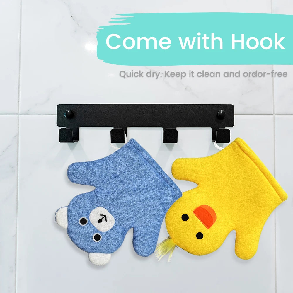 Baby Bath Mitt Washcloths Gloves Duck Toddler Soft Washcloths for Kids Designed in Cute Animal Towel Gentle Scrub for Baby