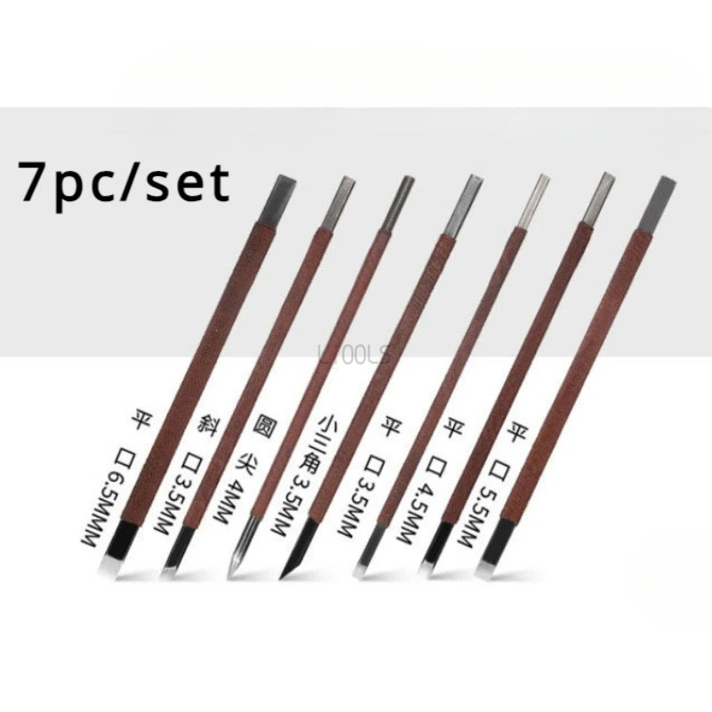 Stone Carving Hand Tools Set Professional Stone Carving Chisel Set 11/7/5/3pc Manganese Steel Woodworking Fine Sculpture Tool