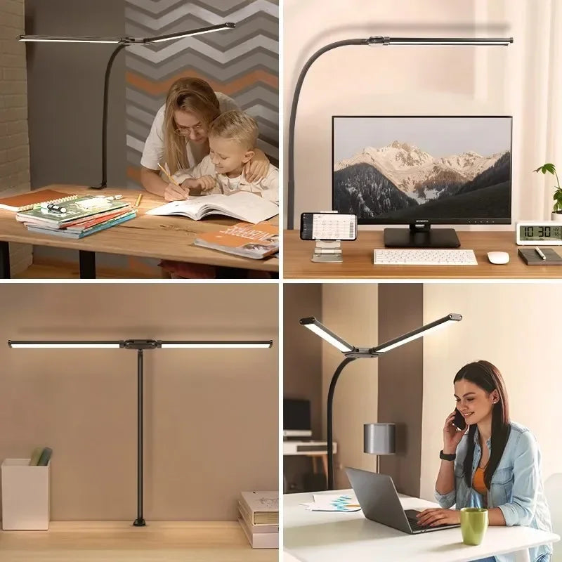 Double Single Head Led Clip Desk Lamp Dimmable Computer Table Lamps Monitor Light Architect Table Lamp for Office Reading Lights