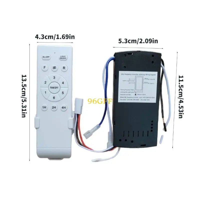 96GF Universal Ceiling Fan Remote Replacement 6 Speed Remote Receiver Controller For Home Ceiling Fan Light