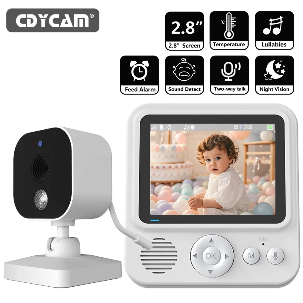Cdycam Wireless Baby Monitor 2.8 Inch Surveillance Smart Baby Camera Security Protection Two Way Audio Night Vision Babysitte