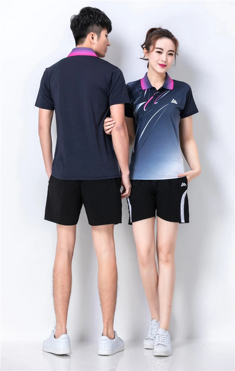 Quick dry Tennis tshirts,badminton sportswear shirt men/women,table tennis V-neckshirt,game clothes custom volleyball shirt 6907