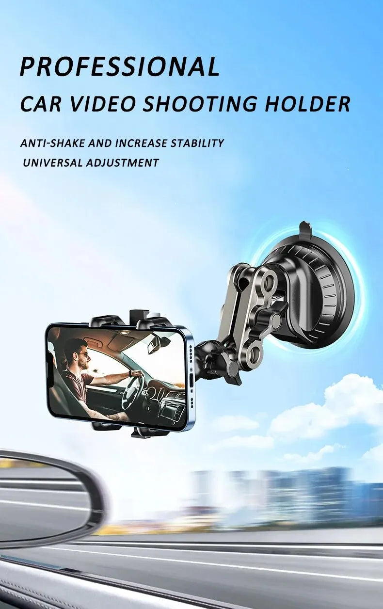 Car Phone Mount Video Recording Universal Magic Arm Suction Car Phone Holder Mount Windshield Window Glass Vlog Shooting