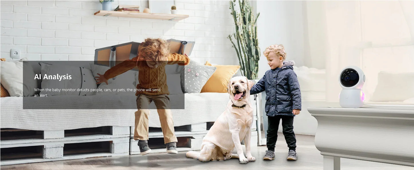 2K Baby Monitor Surveillance Camera Dual-frequency Crying Machine Indoor Safety Protection Remote Monitoring Voice Intercom